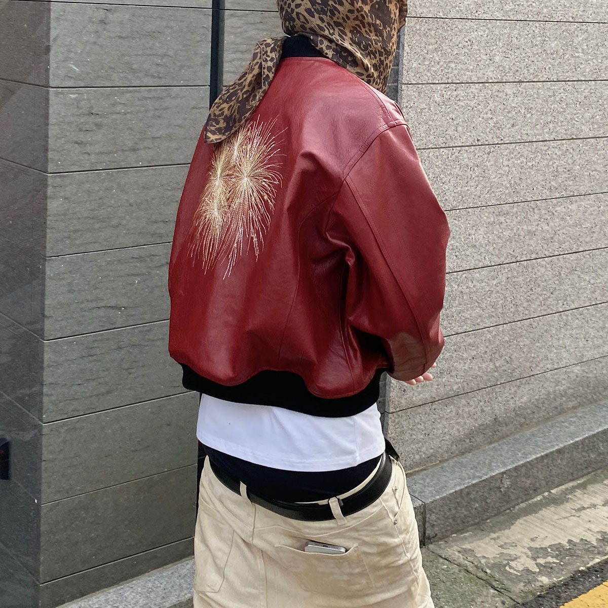 Undermycar - HOMMAGE EMBRACED ”THE FIREWORKS” LAMB LEATHER BLOUSON RED