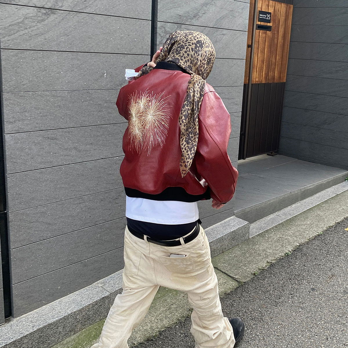 Undermycar - HOMMAGE EMBRACED ”THE FIREWORKS” LAMB LEATHER BLOUSON RED